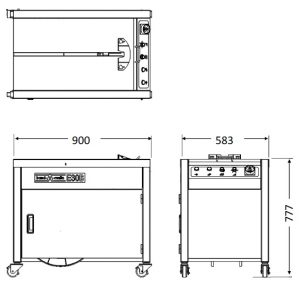 半自動梱包機 E30B(ボックスタイプ)寸法図